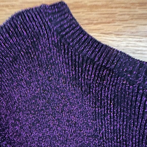 Ellen Tracy Sparkle Cardigan Sweater Purple Size Medium - Picture 10 of 12